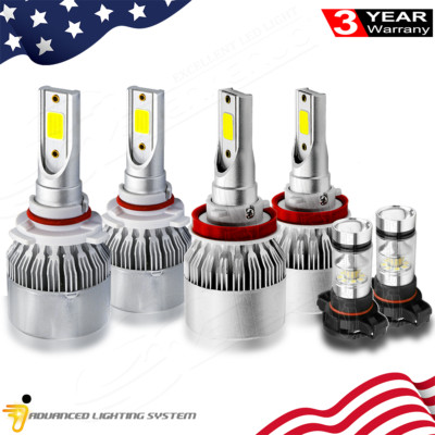 For Dodge Charger 2011-2014 120W LED Headlights High Low Fog Lights Bulbs 6000K