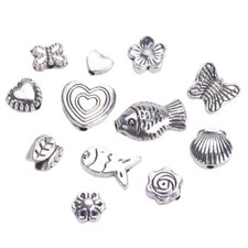 Tibetan Silver Color Metal Alloy Loose Spacer Beads Lot For Jewelry Making