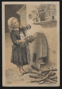 F.F. Smith, Baker, Grocer Ohio Lovely Girl Picking Flowers ...