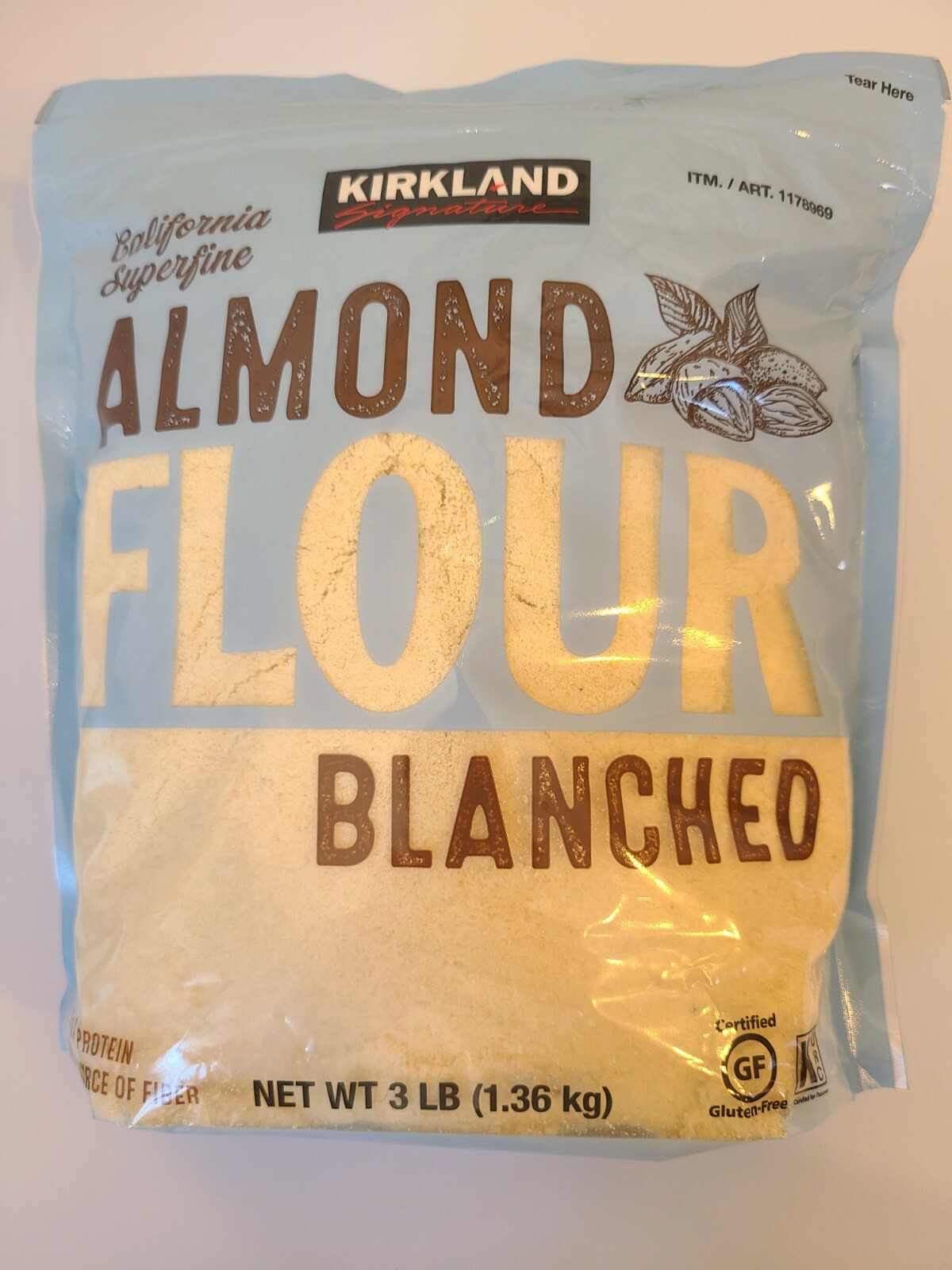 Kirkland Almond Flour Blanched Gluten Free Keto 3 LB with Free Shipping