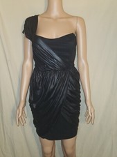 Black BEBE One-sided Shoulder Cocktail Dress Size Small