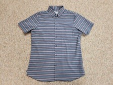 Mizzen Main Leeward Shirt Men XL Trim Fit Multi Striped Short Sleeve Button Down