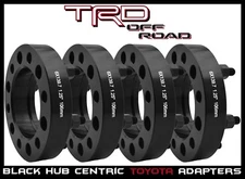 4 Pc Toyota 1.25" Thick Hub Centric Wheel Spacers - Tacoma Tundra 4 Runner Black