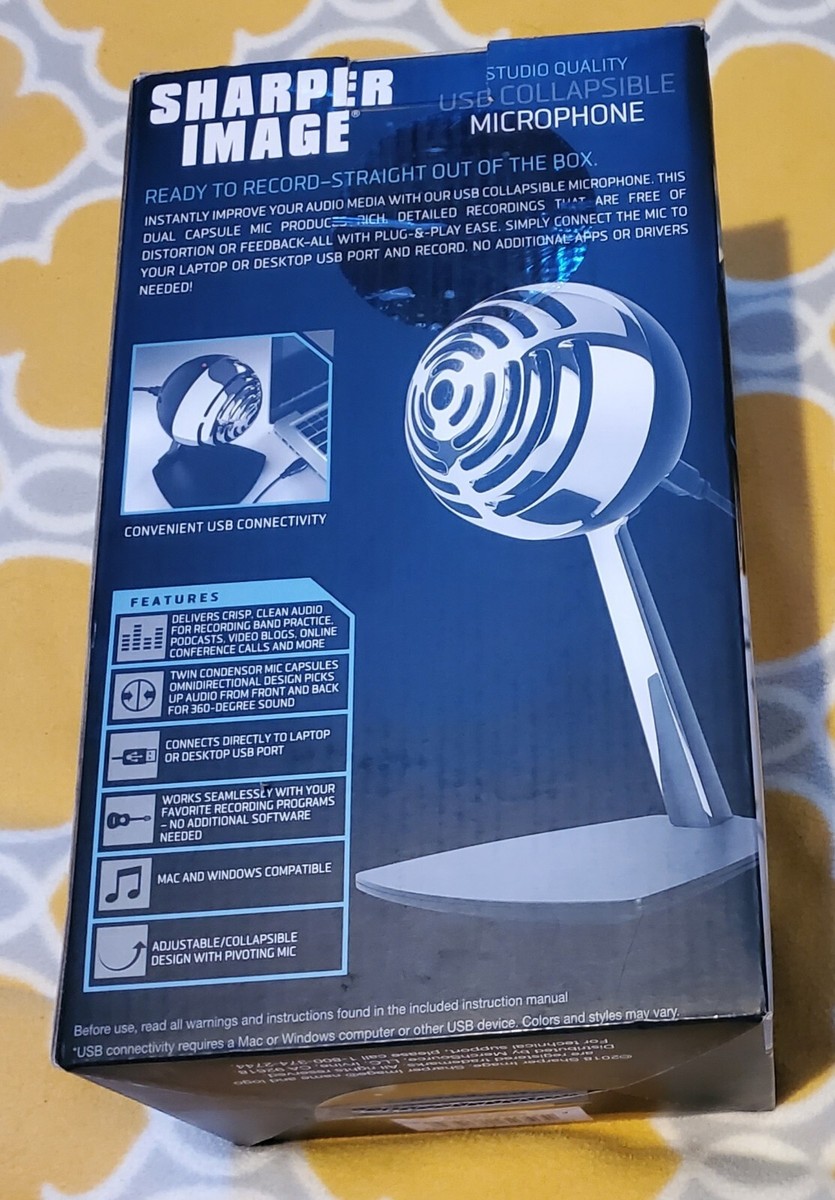 Sharper Image Studio Quality USB Collapsible Microphone | eBay