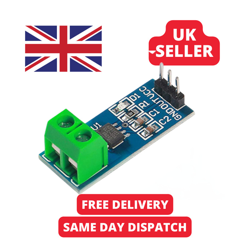 ACS712 Hall Current Sensor Module 5A 20A 30A Arduino ESP32
