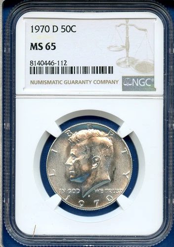 1970 D NGC MS65 Kennedy Half Dollar 50c Silver US Mint Key Date Coin 1970-D