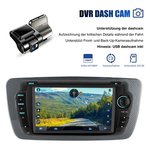 Android 14 Autoradio DVR CarplayGPS Navi RDS +Kam Für Seat Ibiza IV 6J 2009-2013 - Bild 13 von 15