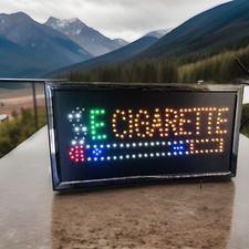 "Letrero de fumar cigarrillo electrónico LED brillante de 18,5"" X 9,75"" tienda de humo"