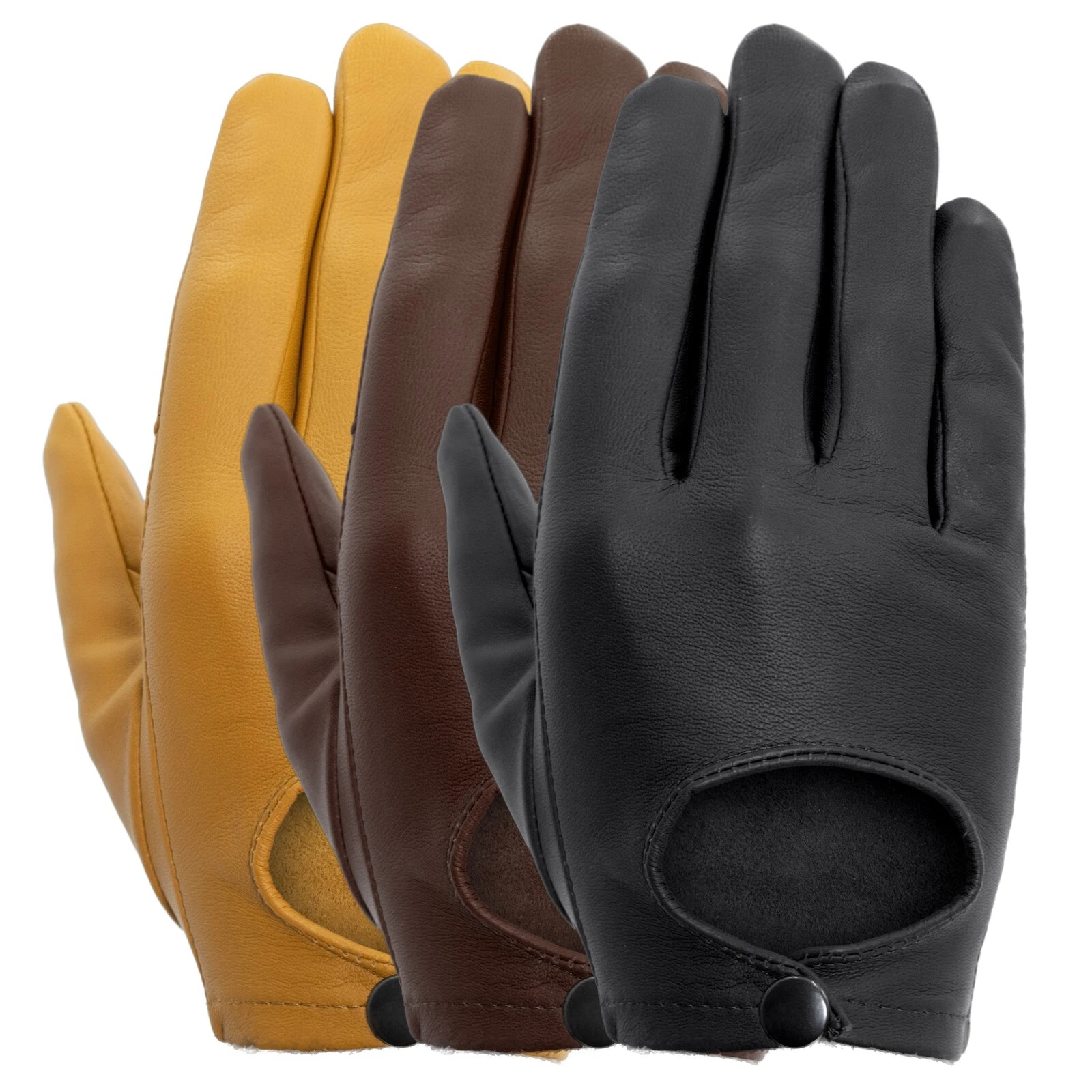 Stealth Ultra-Thin Cabretta Leather Driving Gloves with Snap by Tough Gloves
Opens in a new window o