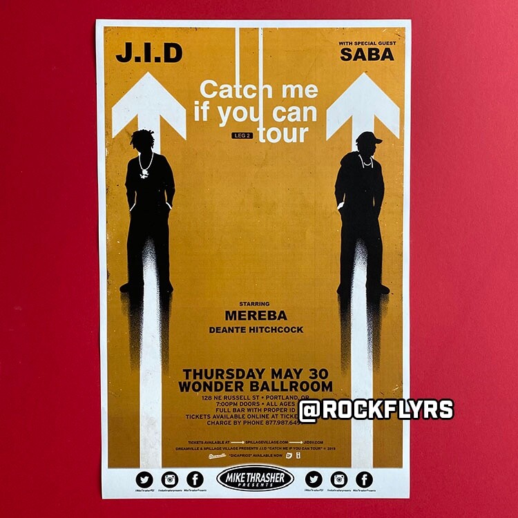 JID 2019 Concert Promo 11x17 Street Poster. Portland Oregon