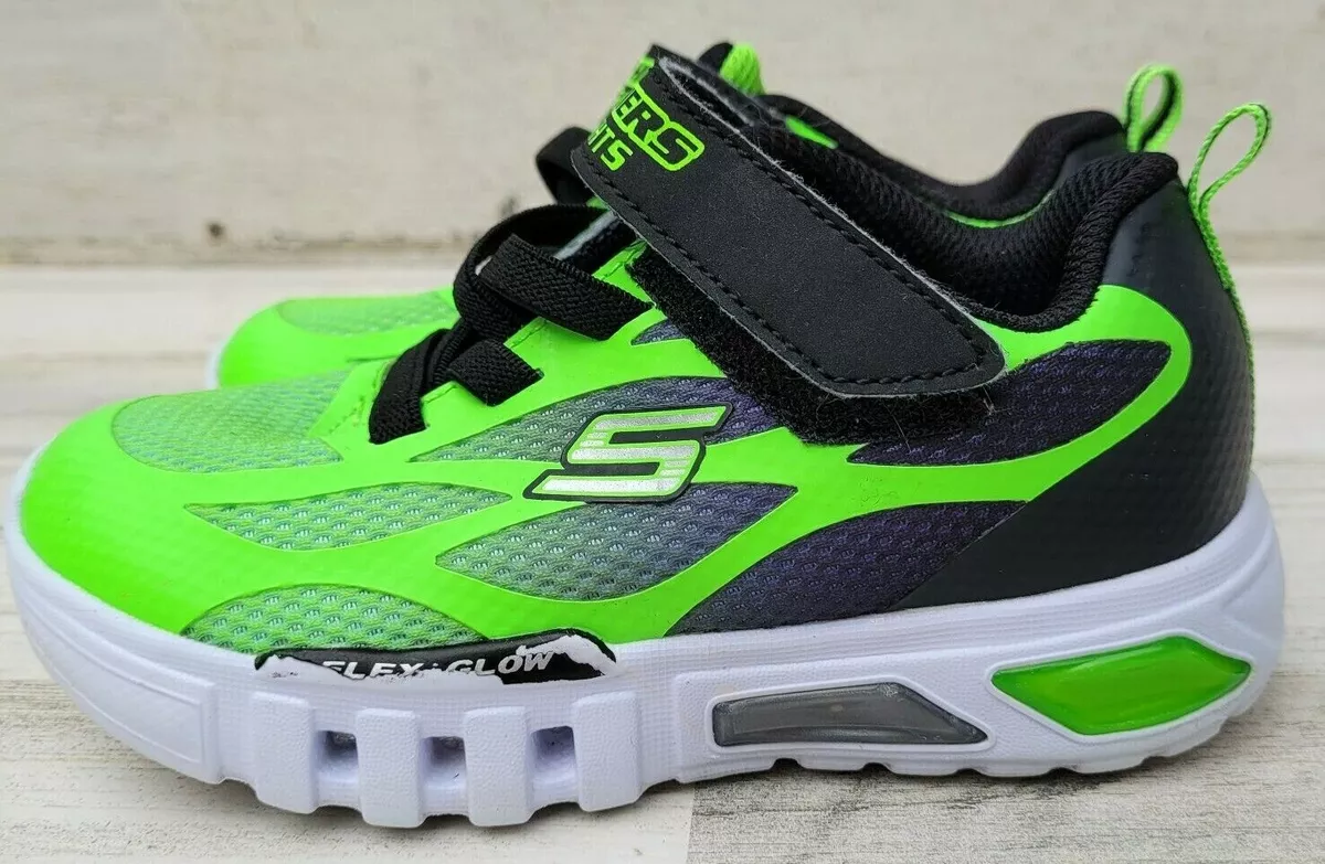 SKECHERS S Lights Bright Neon Glow Dezlo Light up Soles Little Boys Size 10  Lime | eBay