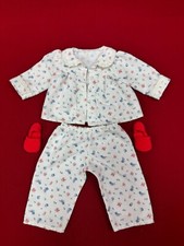 AMERICAN GIRL 18" DOLL EMILY FLANNEL PAJAMAS with SLIPPERS - RETIRED