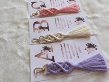 50 Pcs Boho Macrame Keychain Personalized For Baby Shower Wedding Birthday Party