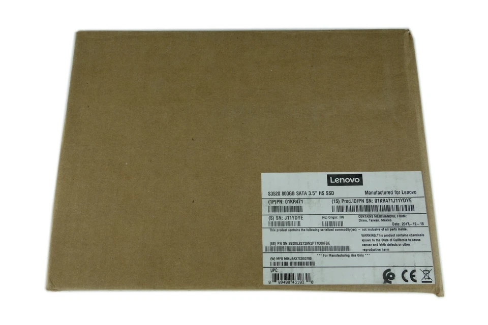Lenovo S3520 800GB SATA 6Gb/s 2.5" SSD w/Tray SSDSC2BB800G7N 01KR472 01KR471   - Image 3 of 3