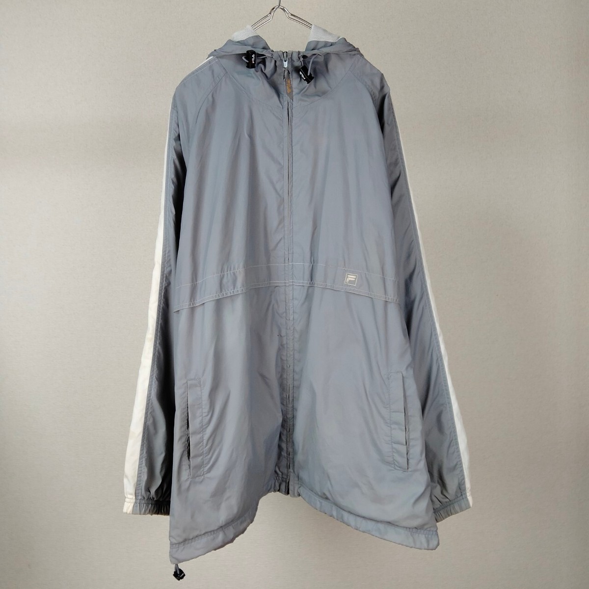 90s FILA Nylon Jacket Parka Tech Logo embroidery Oversized Size L - Main Image