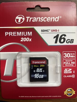 Transcend 16GB Class 10 - SDHC UHS-I Card - Retail - TS16GSDHC10