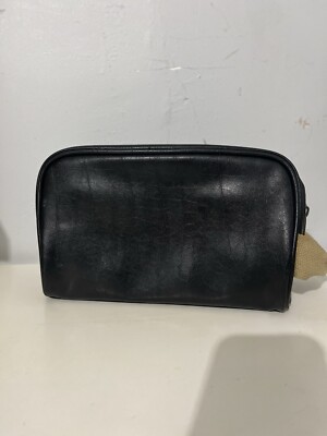 Kenneth Cole Reaction Leather Toiletry Case Travel Bag, Black