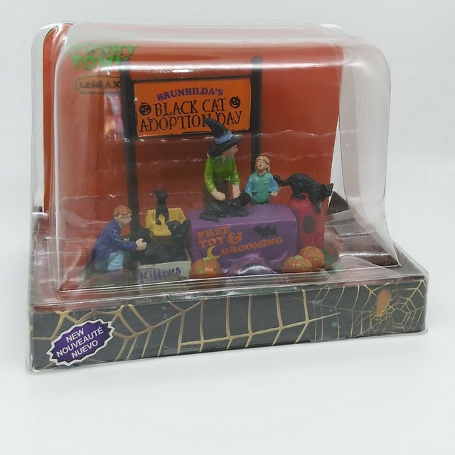 Lemax Black Cat Adoption Spooky Town Table Accent Halloween Decor 43067