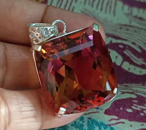 80 Ct AAA+Natural Zultanite 7 Color Pendant 925 Silver Loose Certified Gemstone - Picture 9 of 9