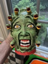 Stacy Lambert face pottery jug NC Potter / Larger More Standard Size.   Nice