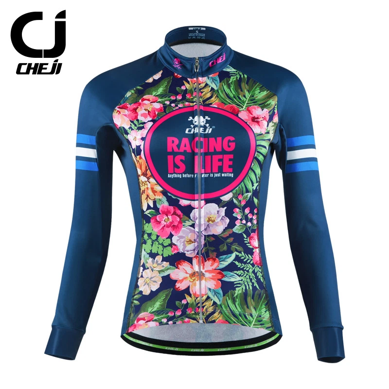 CHEJI женщин ретро тепловой зимний Велоспорт Джерси брюки комплект флис Велоспорт комплект - Изображение 4 из 4