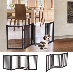 30 Panel Wooden Folding Indoor Pet Dog Gate Freestanding Safety A Imagem Está Carregando 30 034 Panel Wooden Folding Indoor Pet Dog