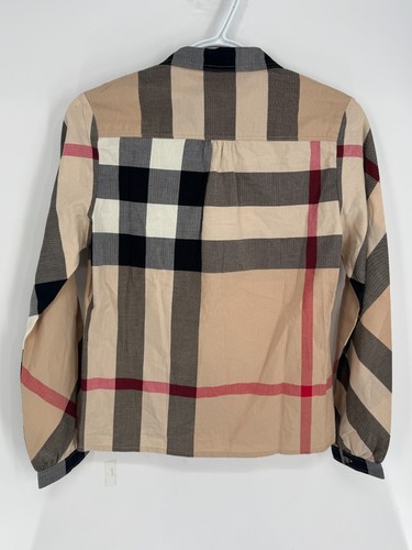 $360 NWT Burberry Nova Check Plaid Button Shirt Youth 14Y Girls Womens Sz XS - Picture 2 of 17