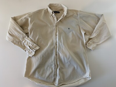 TRENT NATHAN  Long Sleeve Button Front Shirt Men's Small Beige 