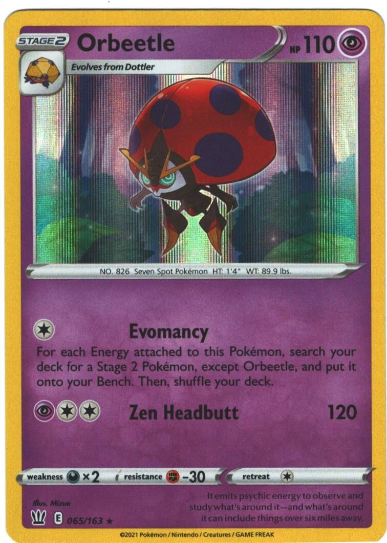 Orbeetle 65/163 Battle Styles Holo Rare Pokemon Card Pokémon TCG 065