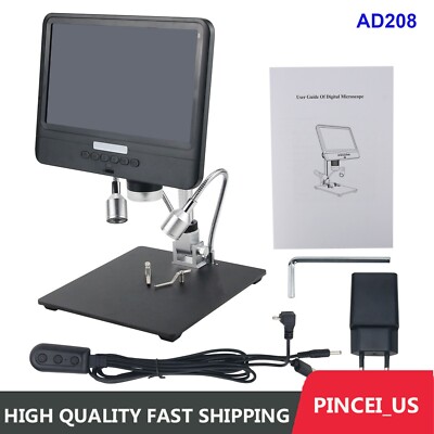 Andonstar AD208 2MP USB Digital Microscope 5X-260X W/ 8.5'' LCD 1080P For Repair