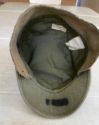WWII G.I. M1943 1ST PATTERN O.D. COTTON FIELD CAP WITH VISOR (7 1
