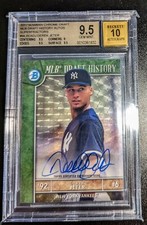 2017 Bowman DEREK JETER Draft History SUPERFRACTOR *1/1* Auto *BGS 9.5/10 GEM MT