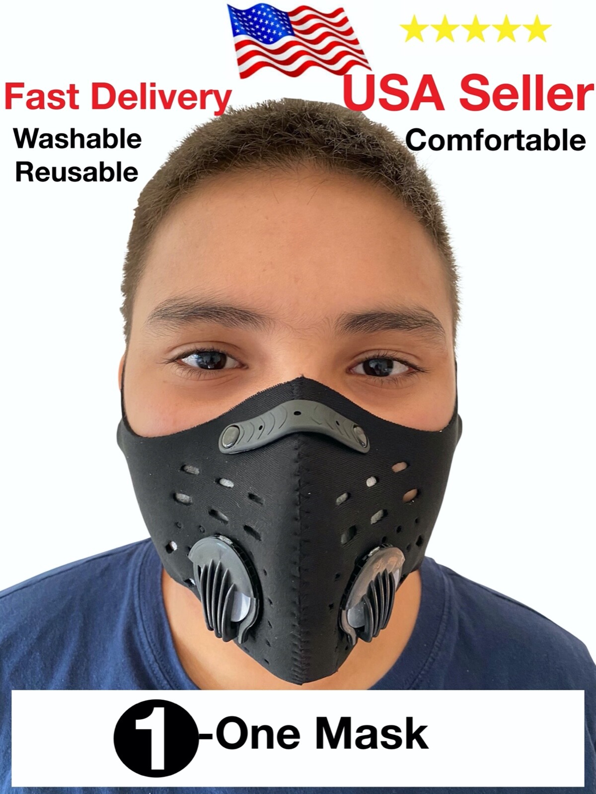 Unisex Washable Reusable Face Mask with Pocket Filter-image