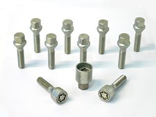 H&R Radschrauben +Schloss 1SET silber M12x1,5x24 Kegel 60 Grad 1252401SET|1