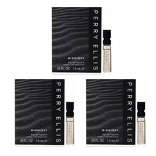 3X Perry Ellis Midnight Eau De Toilette EDT Spray Sample Vial 0.05 oz / 1.5 ML