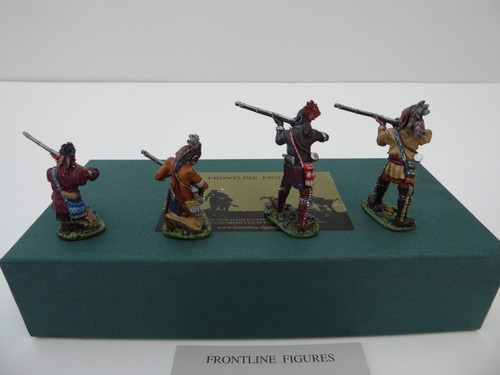 FRONTLINE FIGURES IW1 THE INDIAN WARS, WOODLAND INDIANS 4 FIRING MUSKETS - Picture 7 of 13