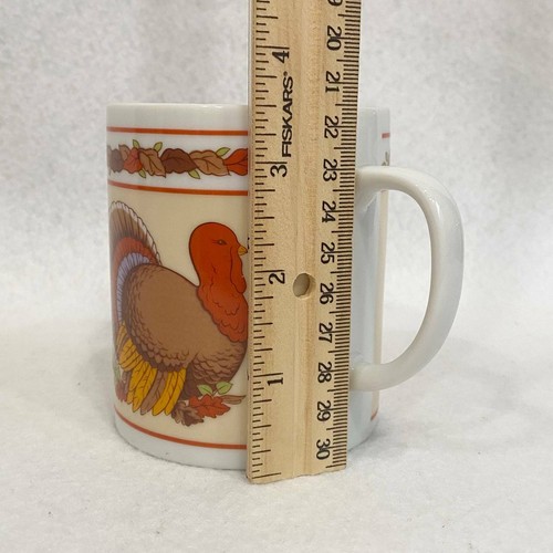 Vintage 1986 George Good Fabrizio Thanksgiving Turkey White Ceramic Coffee Mug - Picture 7 of 8