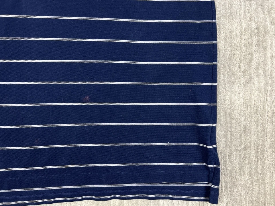 Vintage Polo Ralph Lauren Shirt Boys 16-18 Blue White Stripe Collar Yellow Pony - Image 3 of 4