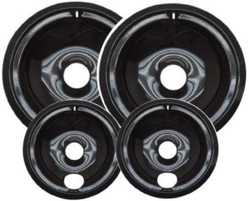 Range Stove Drip Pans Porcelain Burner Bowls 4pc Set (2x6" & 2x8") USA - Picture 3 of 3