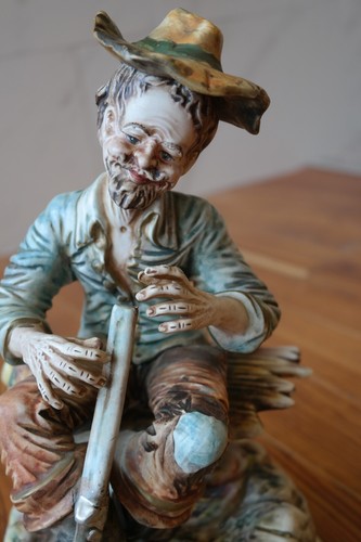 Vintage Capodimonte Porzellan Statue Figur Hobo markiert Made in Italy - Bild 2 von 13
