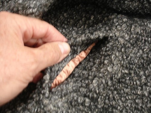 Women's PLUS 1X XL Vtg 1940's Wool Tweed Swing Coat Bakelite Button Black Gray - Picture 15 of 15