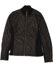 Prana Womens Quilted Jacket Uk 10 Small Black Polyester Qx14