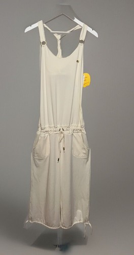 Vintage Y2K Apple Bottoms White T-Back Tank Flowy Jumpsuit Pocket Romper Size M