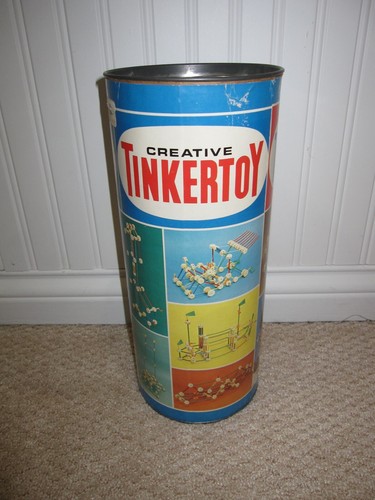 Vintage "The Original" Tinkertoy Construction Set Early 1970's w/ instructions - Picture 2 of 8