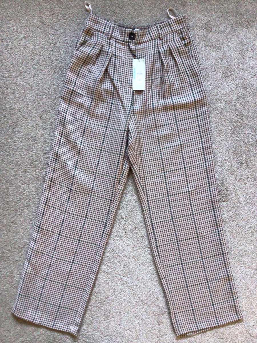 Wide Leg Gold Leggings Primark PRIMARK BEIGE HOUNDSTOOTH WINDOW