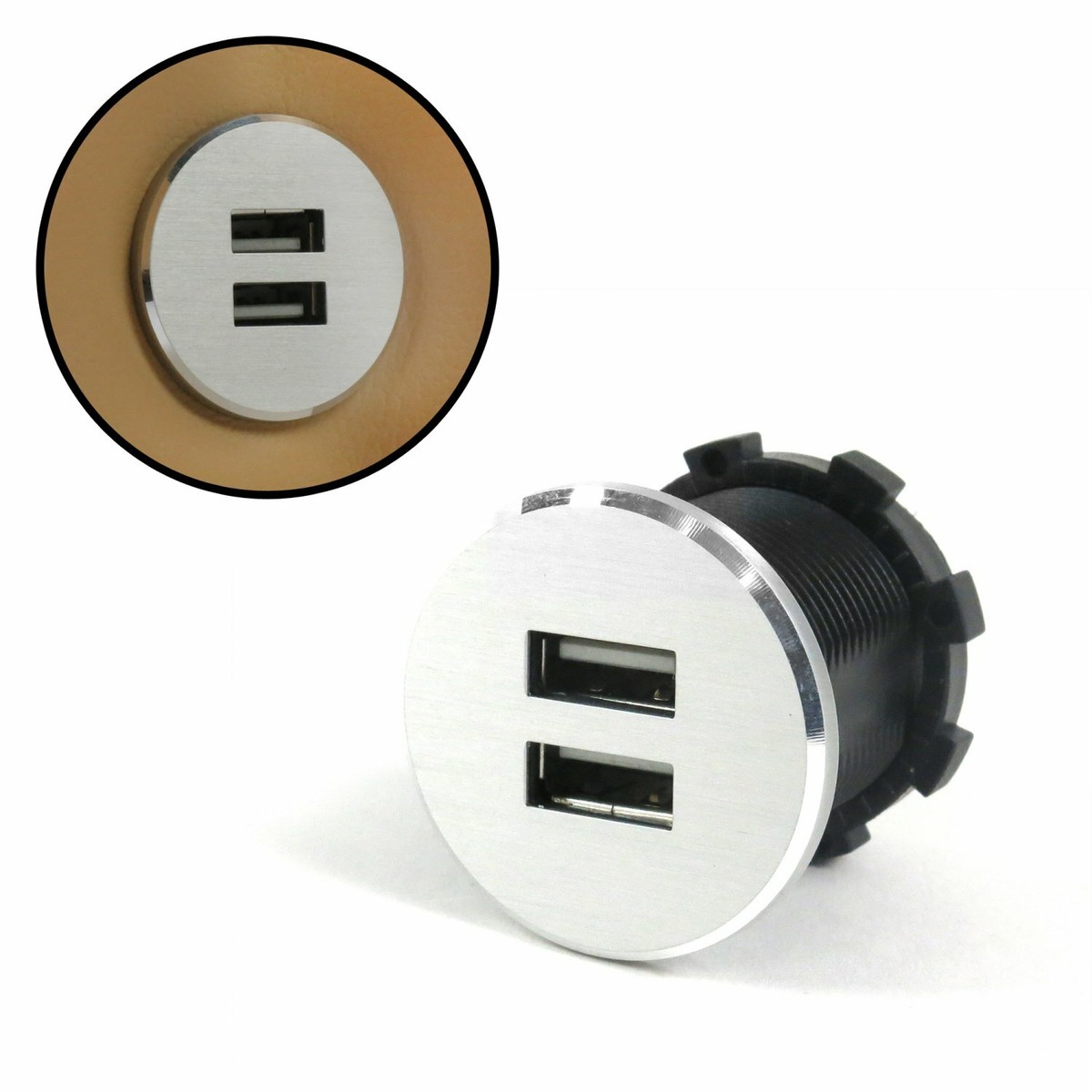 cigarette lighter socket usb replacement Silver Dash Mount Dual Port USB - Replaces Cigarette Lighter truck