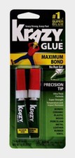 Krazy Glue PRECISION TIP 2 pk No Run Advanced Formula Maximum Strength KG817 NEW