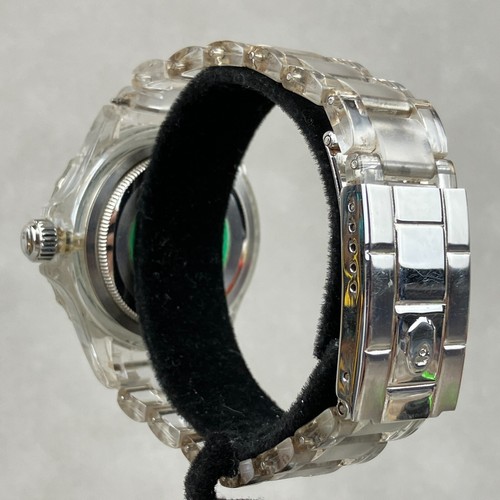 RARE A Bathing Ape Bapex 2009 Clear Pepsi Bezel Men's Watch Made by Human Japan - Picture 3 of 13