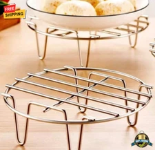 1 pc Stainless Steel Round Cooking Rack for Air Fryers, Ovens & Cake Pans
