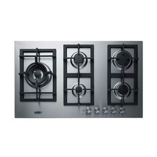 Summit GCJ536SS 34" Built-In Gas Cooktop/Hotplate with (5) Burners, Stainless...